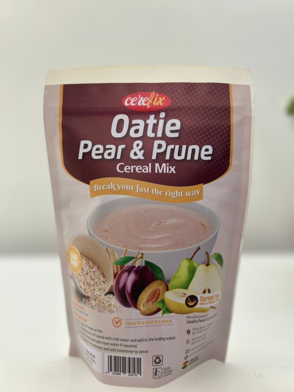 Cerefix oatie pear and prune 350g Single packaging - available at Beks Ghana