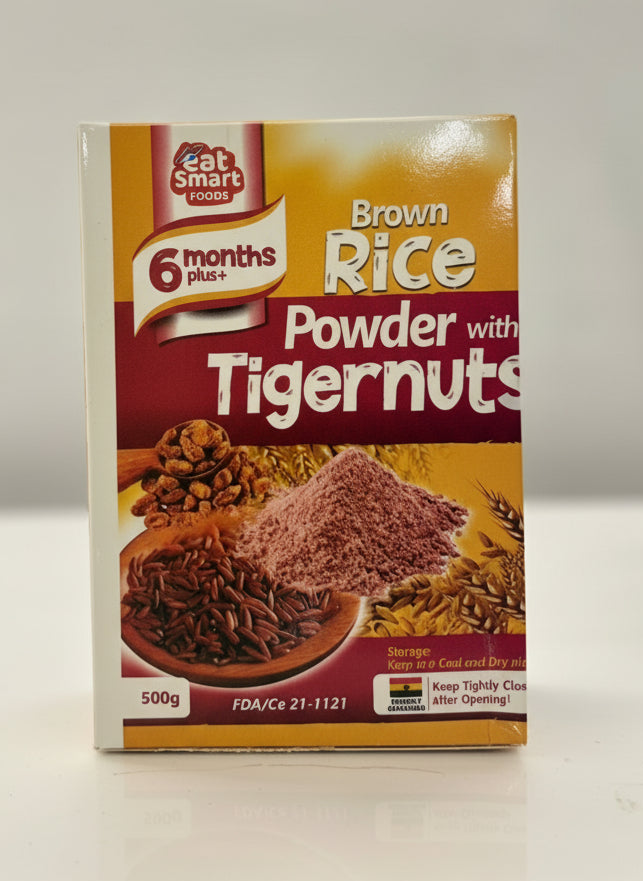 Eat smart brown rice powder with tiger nuts(500g) Single packaging - available at Beks Ghana