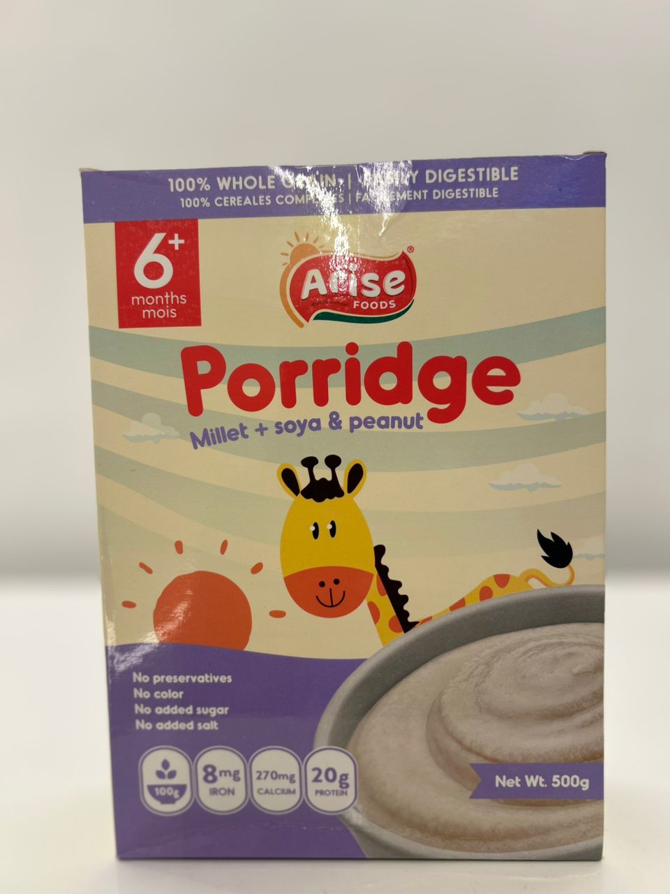 Arise Cereal ( Millet +Soya & peanut) 500g packaging - available at Beks Ghana