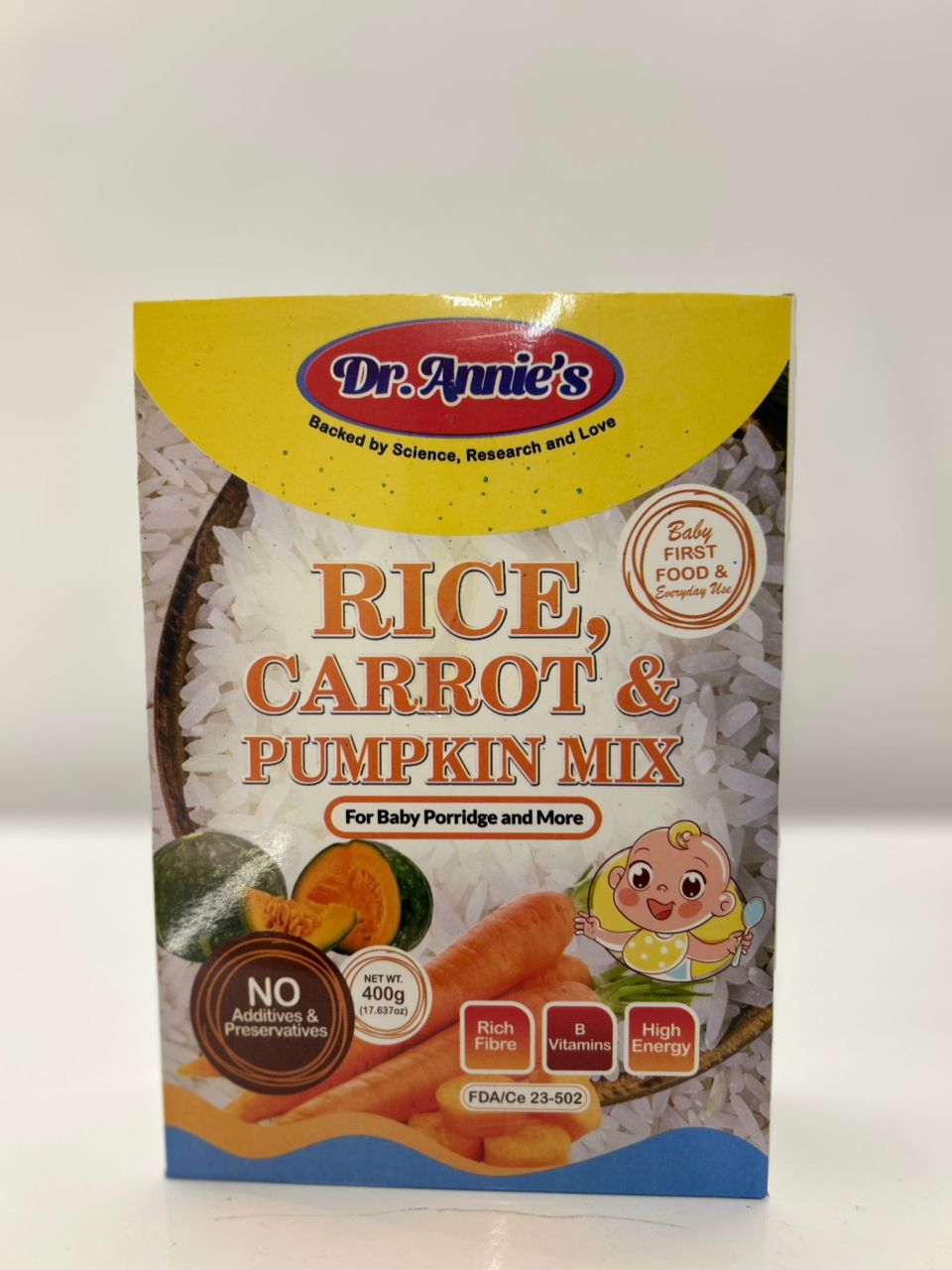 Dr Annie’s Rice , Carrot & pumpkin Single packaging - available at Beks Ghana