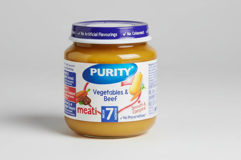Purity Small Vegetables and Chicken Tray (125gx6x4) packaging - available at Beks Ghana