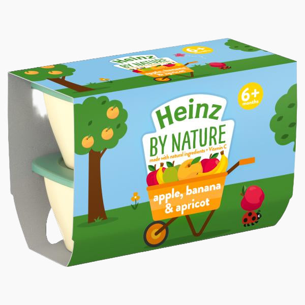 Heinz fruit pots apple, banana, apricot (100g x 3 x4) Box packaging - available at Beks Ghana