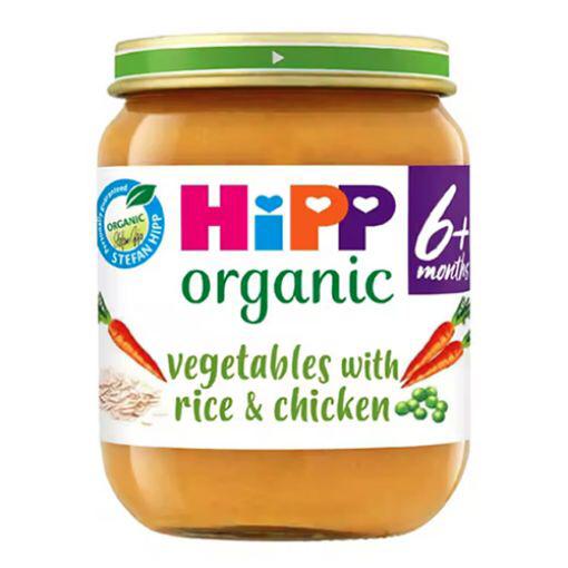 Hipp organic vegetable Rice & Chicken (125g) single packaging - available at Beks Ghana
