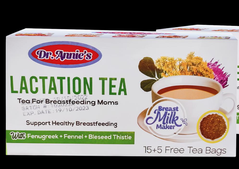 Dr. Annie Lactation Tea Bag packaging - available at Beks Ghana