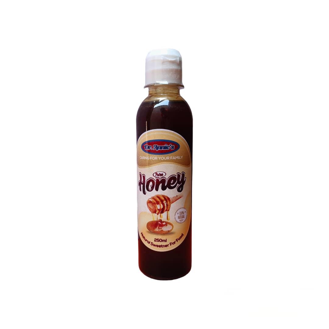 Dr. Annie's Honey 250ml packaging - available at Beks Ghana