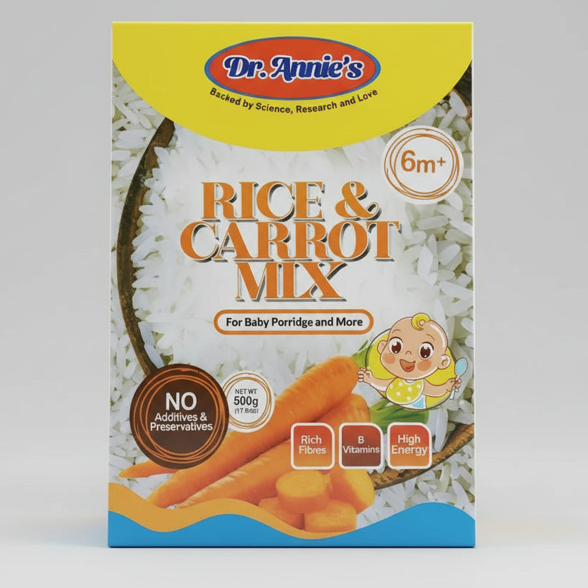 Dr. Annie's Rice & Carrot pumpkin packaging - available at Beks Ghana