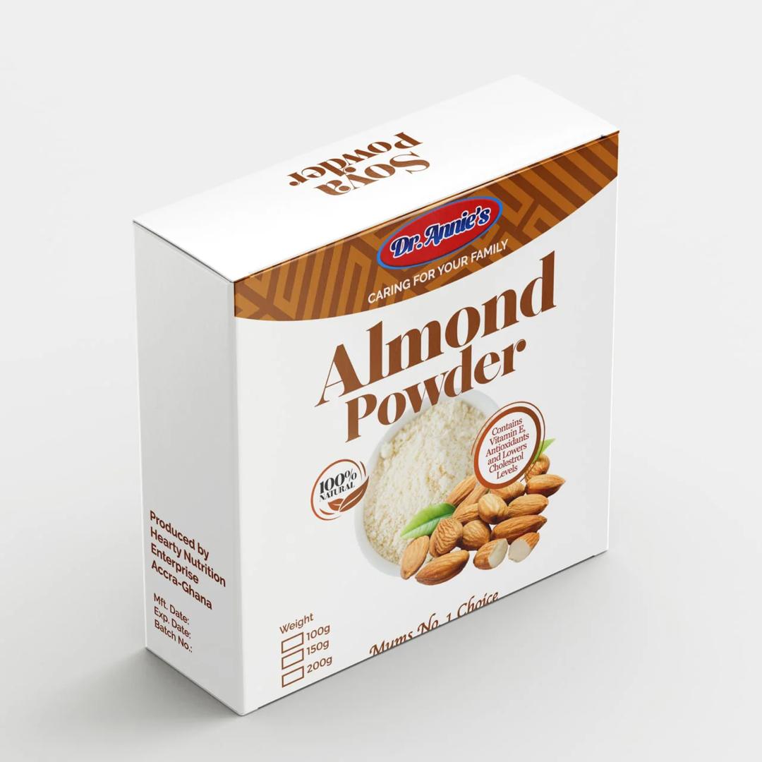 Dr. Annie Almond powder packaging - available at Beks Ghana