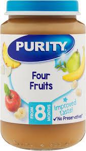 Purity Medium Four Fruits (200mlx6) pack packaging - available at Beks Ghana