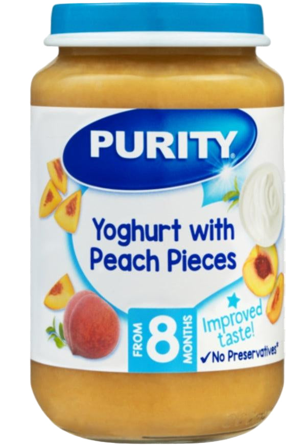 Purity Medium Yoghurt with Peach pieces (200mlx6x4) Tray packaging - available at Beks Ghana