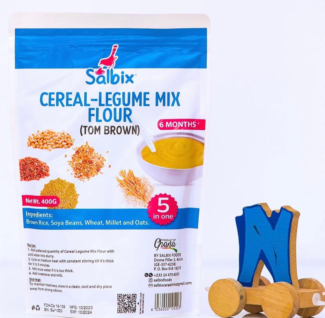 Salbix cereal legume mix flour (Tom brown) 400g Single packaging - available at Beks Ghana