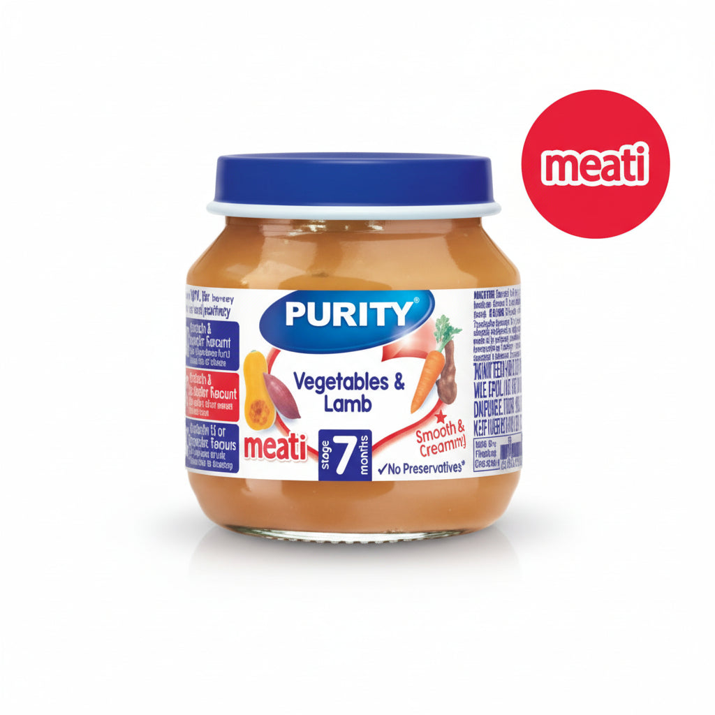 Purity Small vegetables and Lamb Pack (125ml) single packaging - available at Beks Ghana