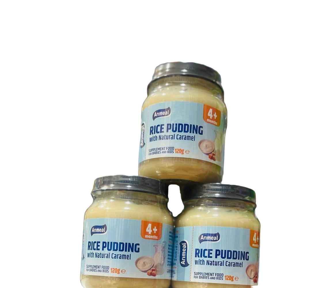Arimeal Rice Pudding with natural caramel 130g Single packaging - available at Beks Ghana