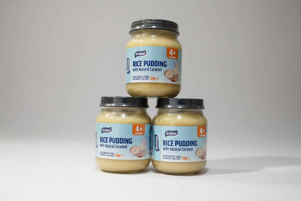 Arimeal Rice Pudding with natural caramel 130g Single packaging - available at Beks Ghana