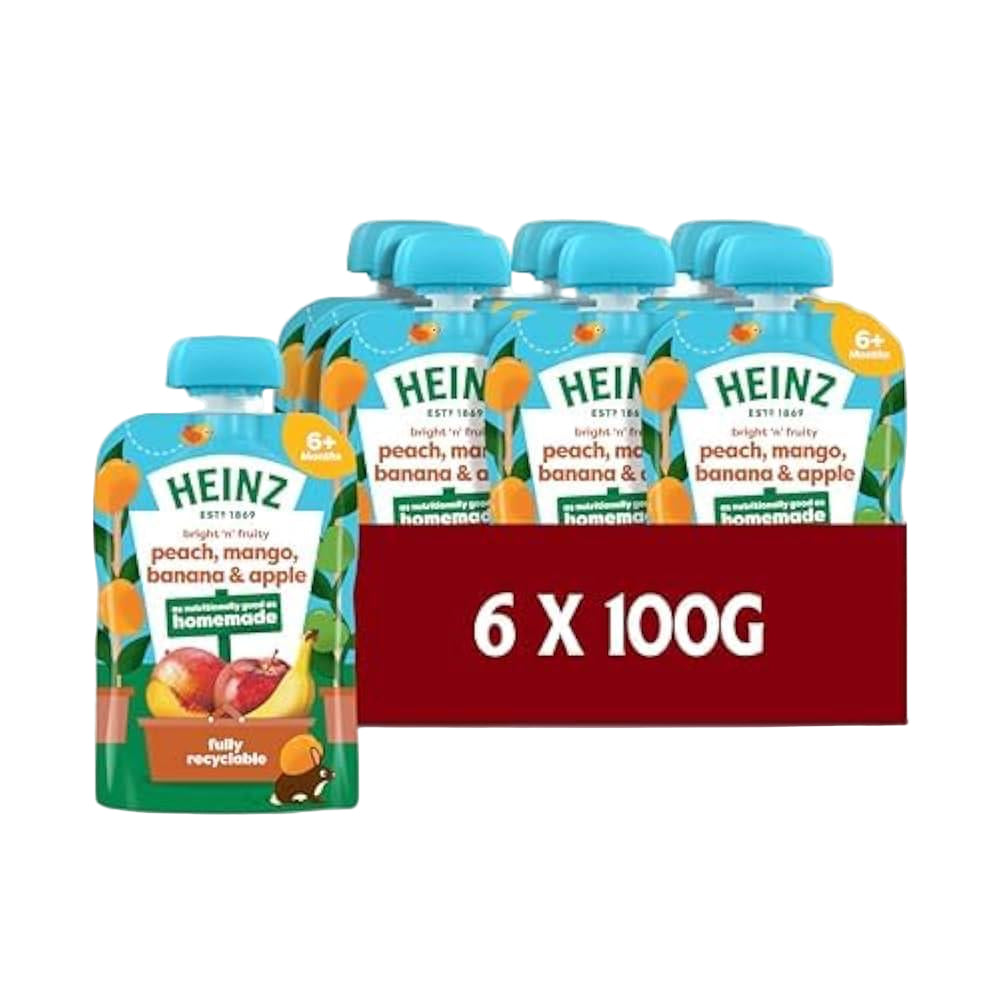 Heinz pouch Peach Mango Banana apple (6×100g) Pack