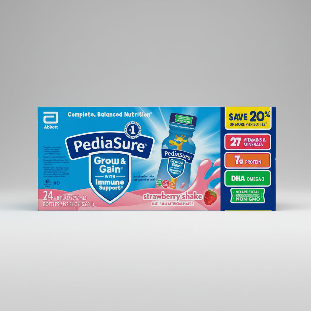Pediasure Strawberry box (237ml X 24) packaging - available at Beks Ghana