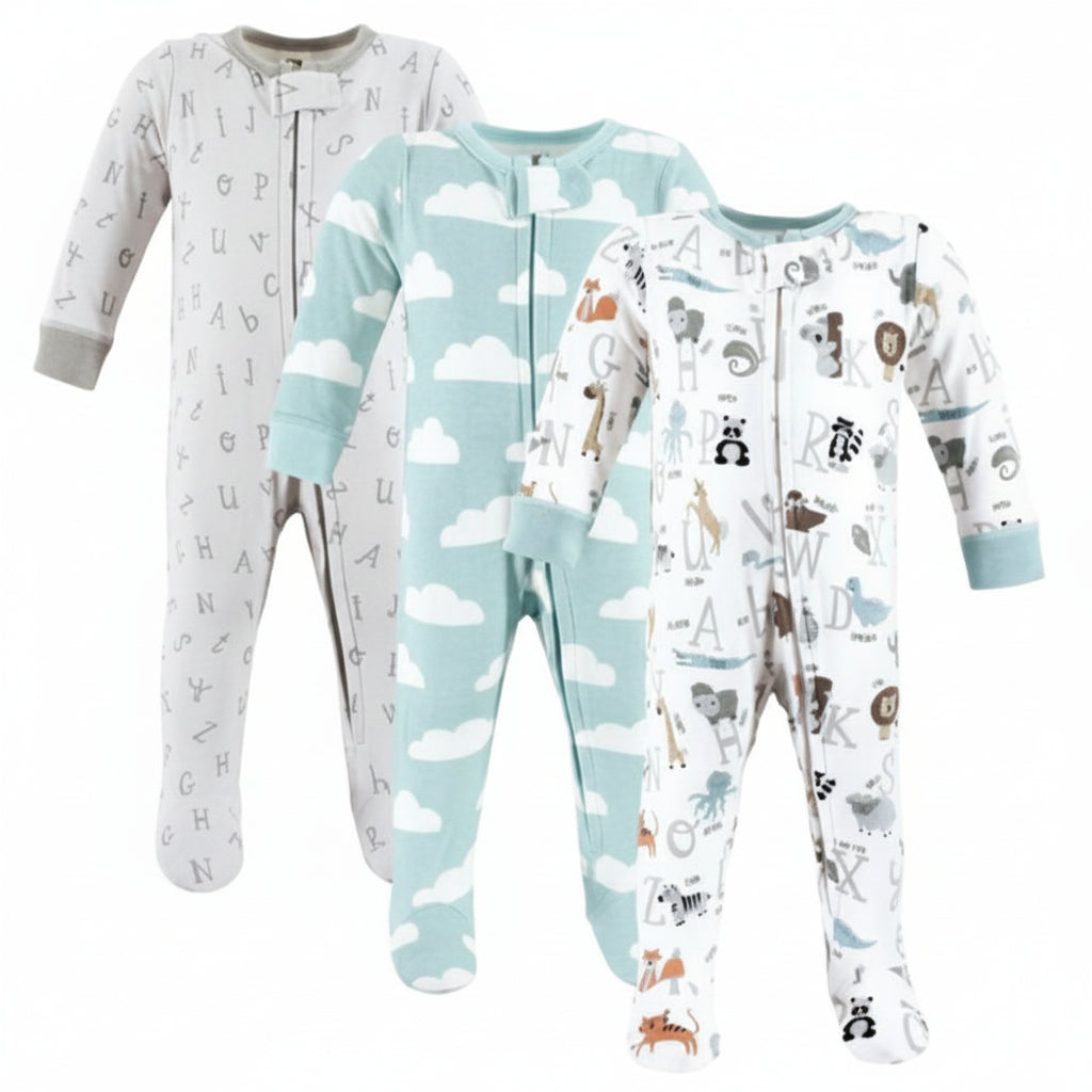 Hudson Baby 3pcs Sleep and Play (zip sleepsuit) Boys