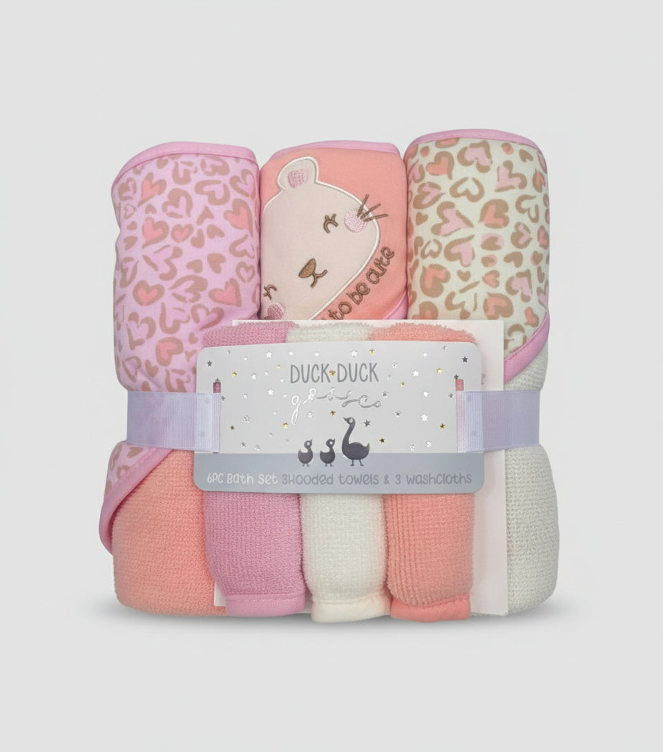Duck Duck goose 6 pack bath set 3 hooded towels