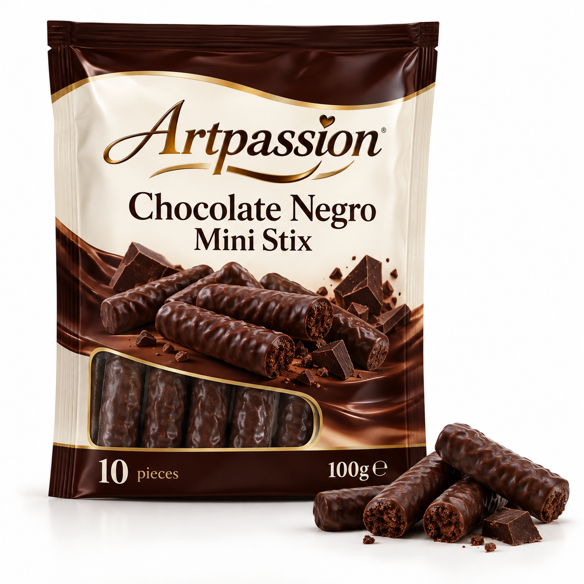 Artpassion Chocolate Negro Mini Stix 10 Pieces 100g - Beks Ghana