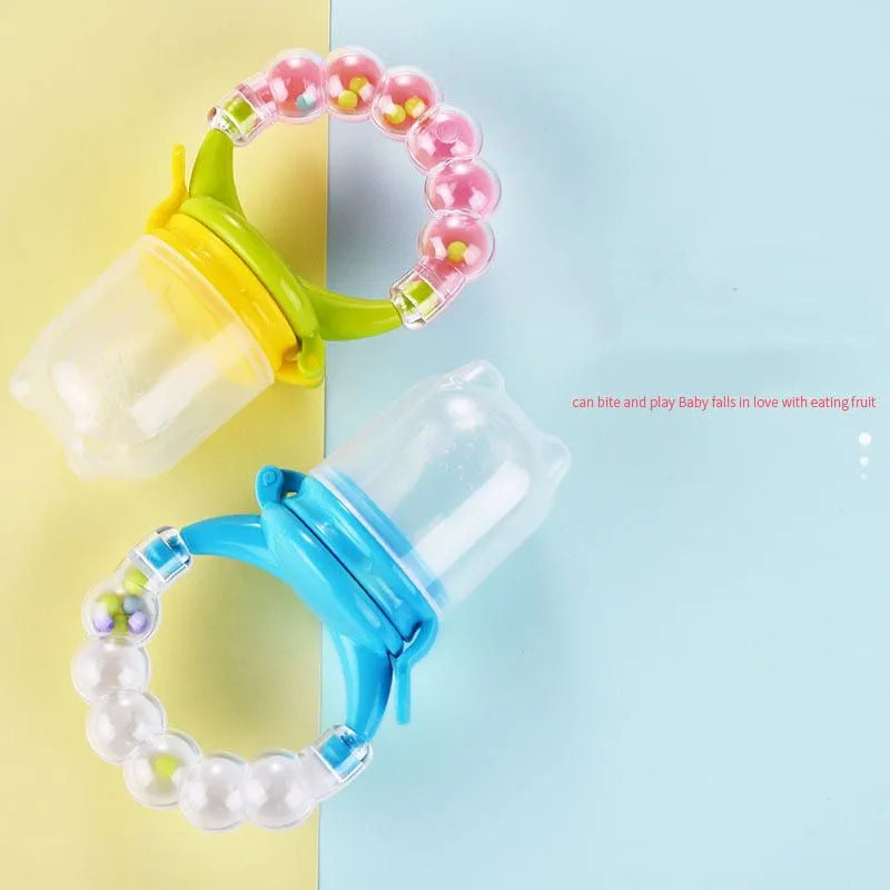 Baby Rattle Teether Toy Silicone Fresh Fruit Food Feeder