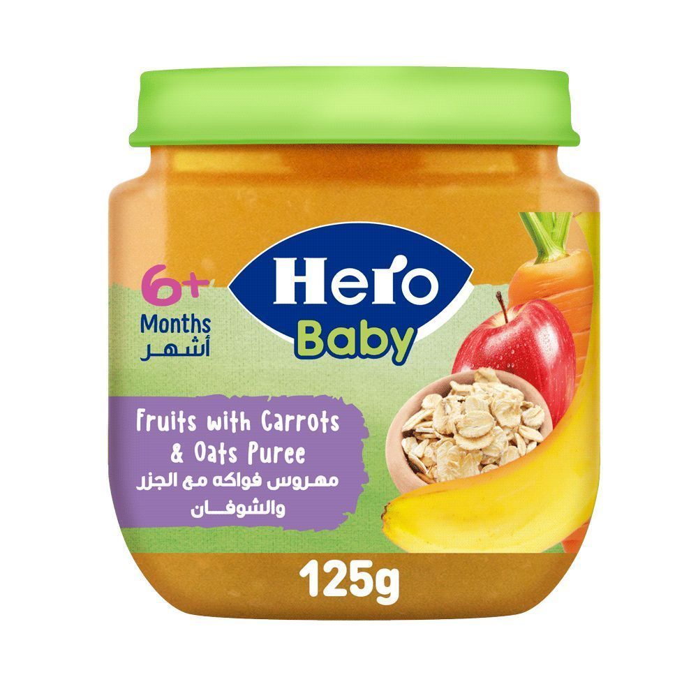 Hero Baby Fruits with Carrots & Oats 125g 6m+
