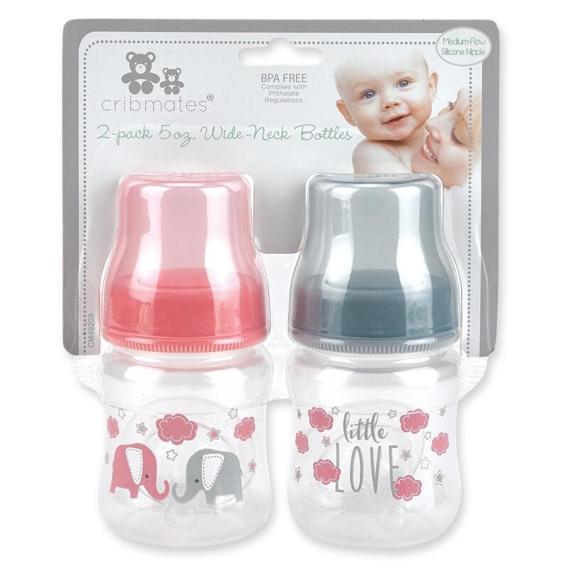Cribmates Wide Neck Bottles Medium Flow 2 pack