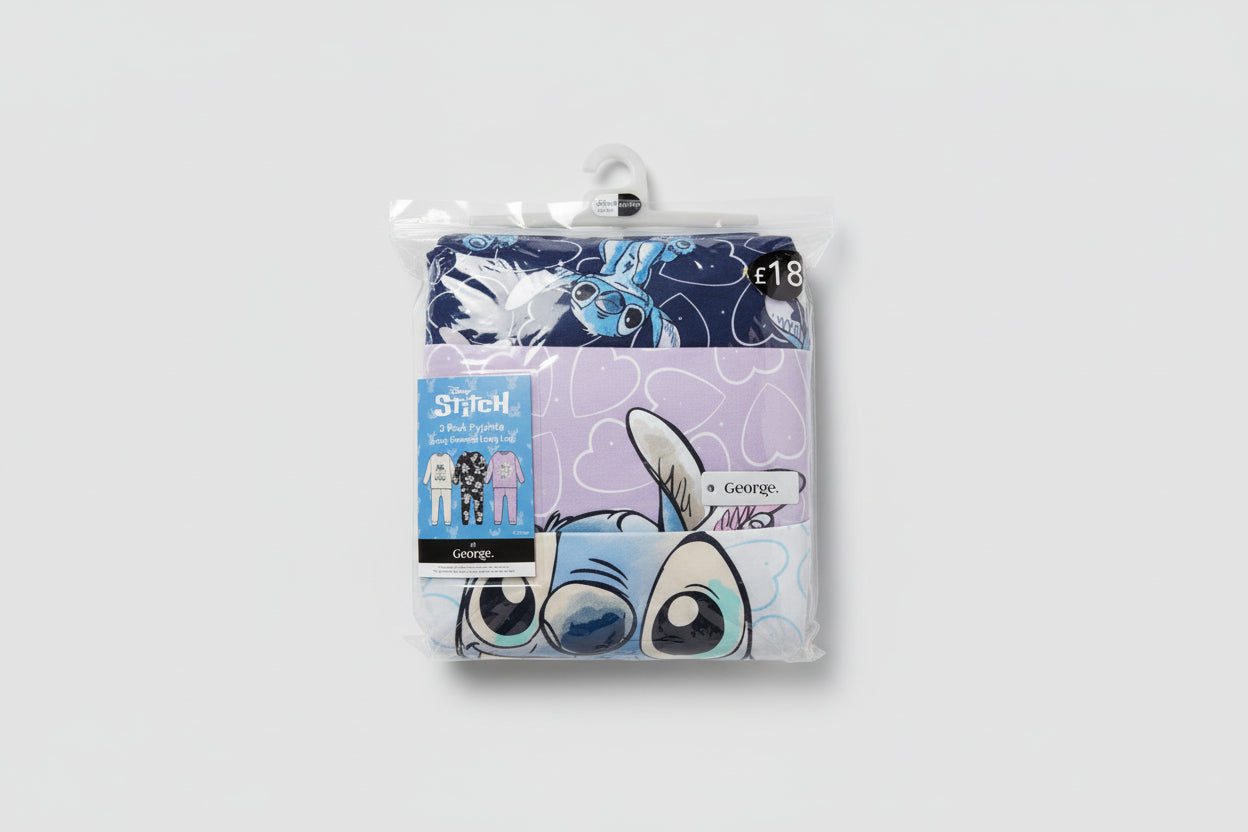 Disney Stitch 3 Pack Pyjama(Long Sleeved , Long Leg)