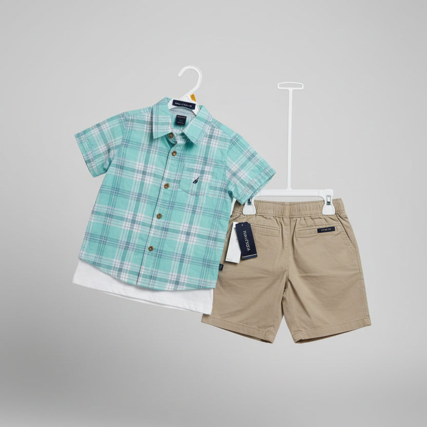 Nautica Boy's 3-Piece Set (Shirt, T-Shirt & Shorts)