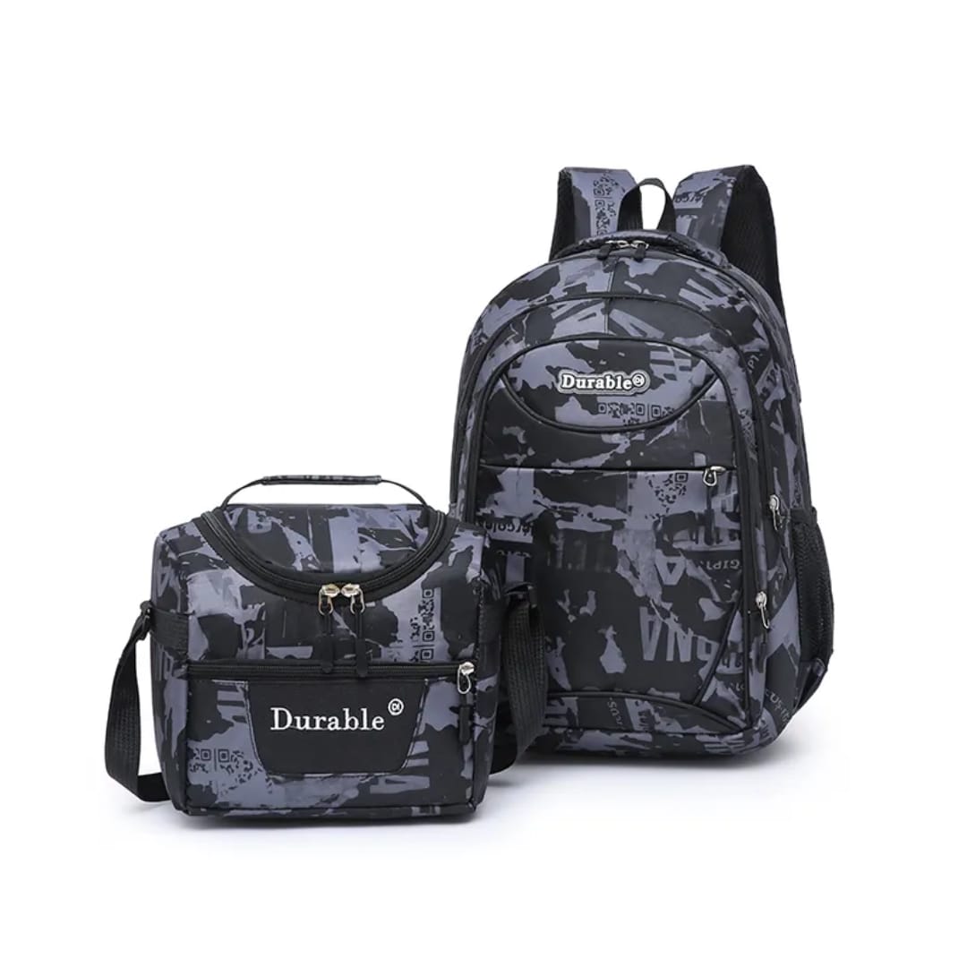 Durable 2 in 1 Bag Pack (Bag & Lunch Bag)+ Free Pencil
