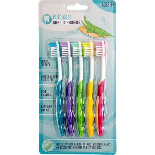Elite Care Kids Toothbrushes (pack of 5) Age 3+ - Beks Ghana
