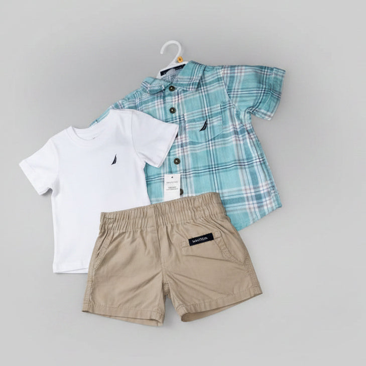 Nautica Boy's 3-Piece Set (Shirt, T-Shirt & Shorts)