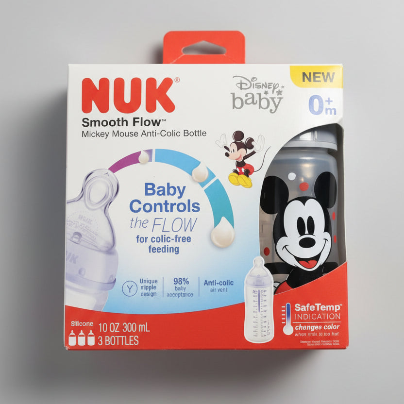 NUK Smooth Flow Minnie Mouse Anti-Colic Bottle 300ml x 3 bottles