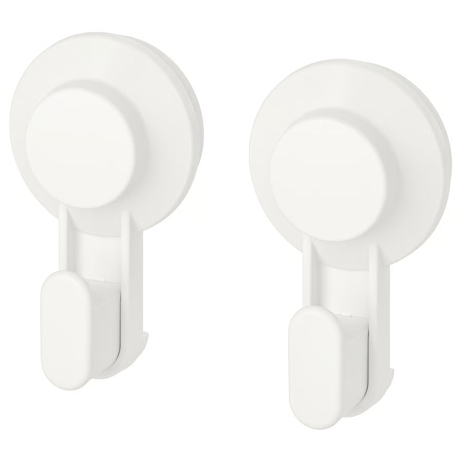 Tisken Hook with suction cup, white, by Ikea
