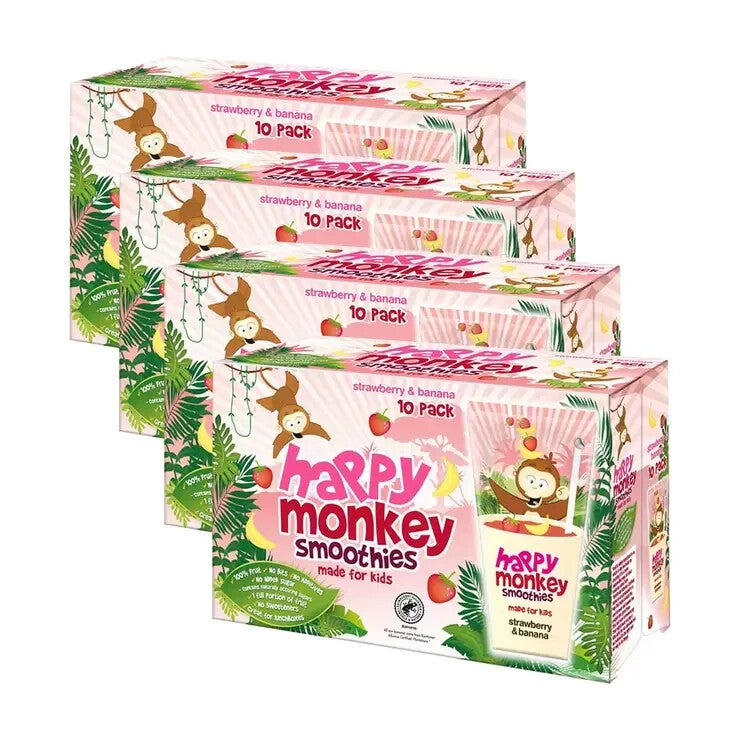 Happy Monkey Smoothies Strawberry & Banana 4x 10 pack