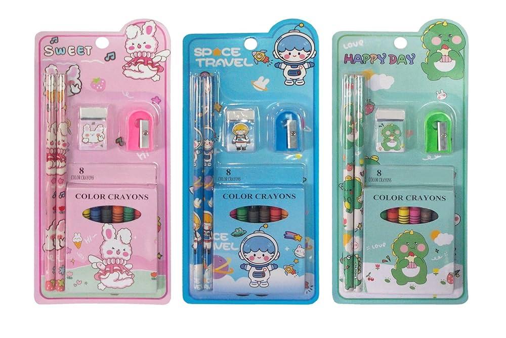 Stationery Set with 8 crayons - Beks Ghana