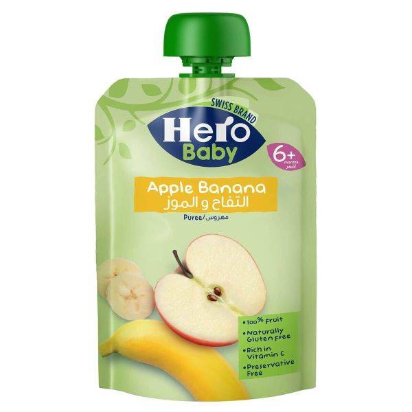 Hero Baby Apple Banana Puree 100g 6m+