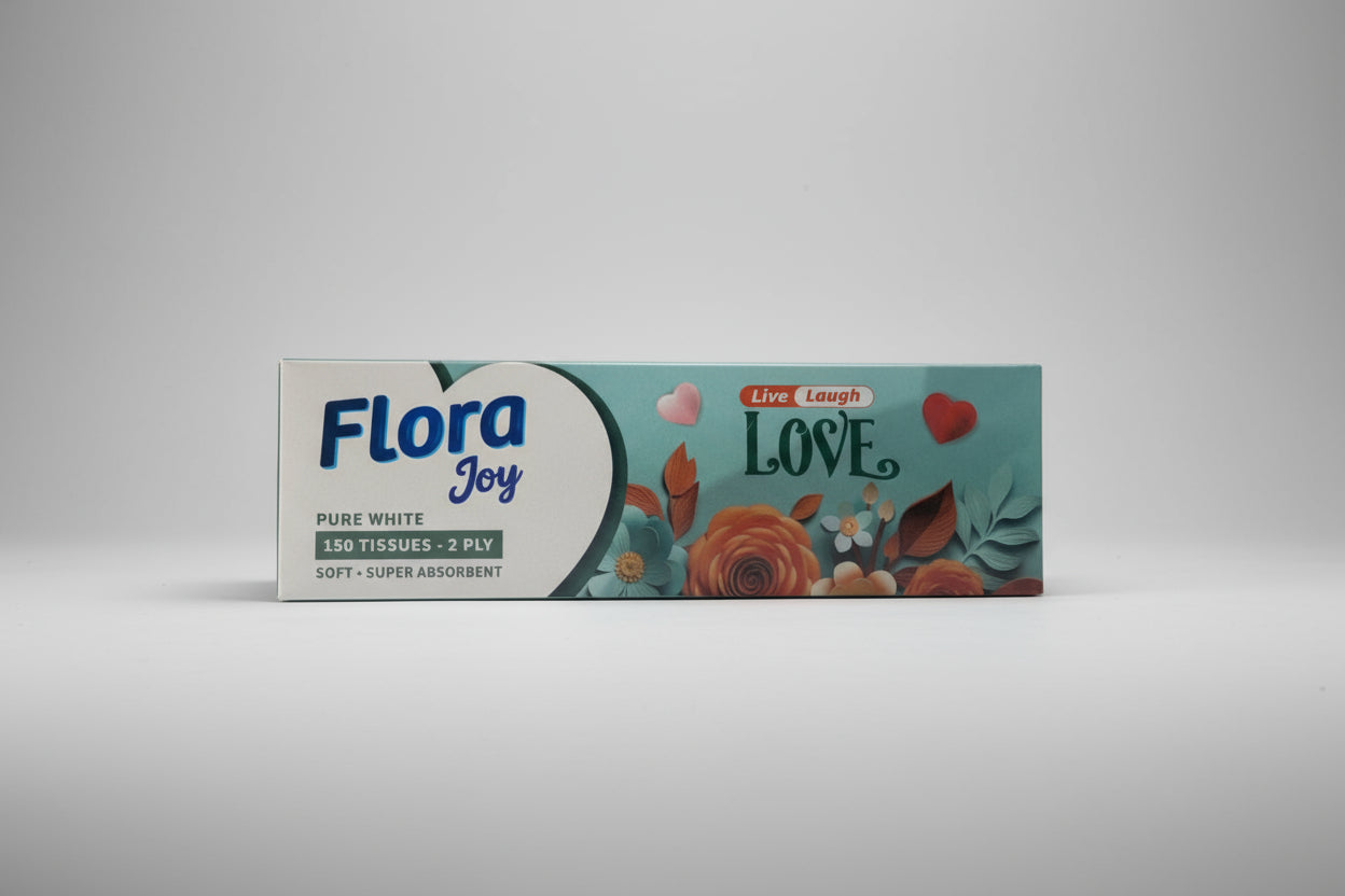 Flora Joy pure white Tissue Paper (live laugh love) 150 Tissue Paper 2 ply