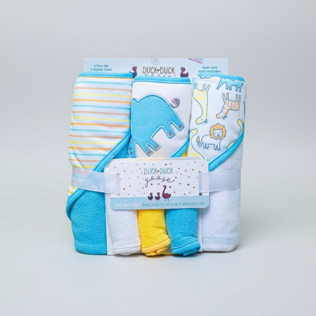 Duck Duck goose 6 pack bath set 3 hooded towels – accessory item for kids