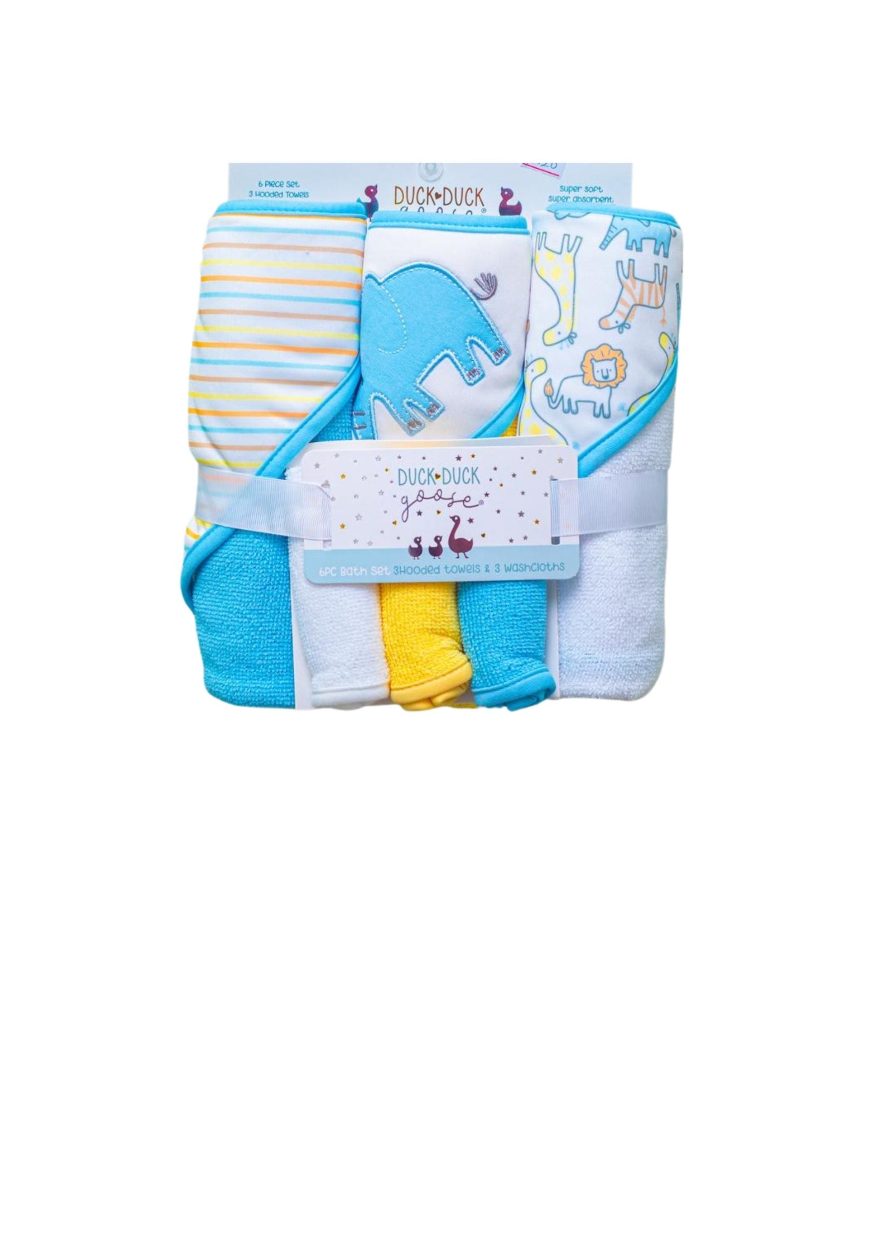 Duck Duck goose 6 pack bath set 3 hooded towels – accessory item for kids