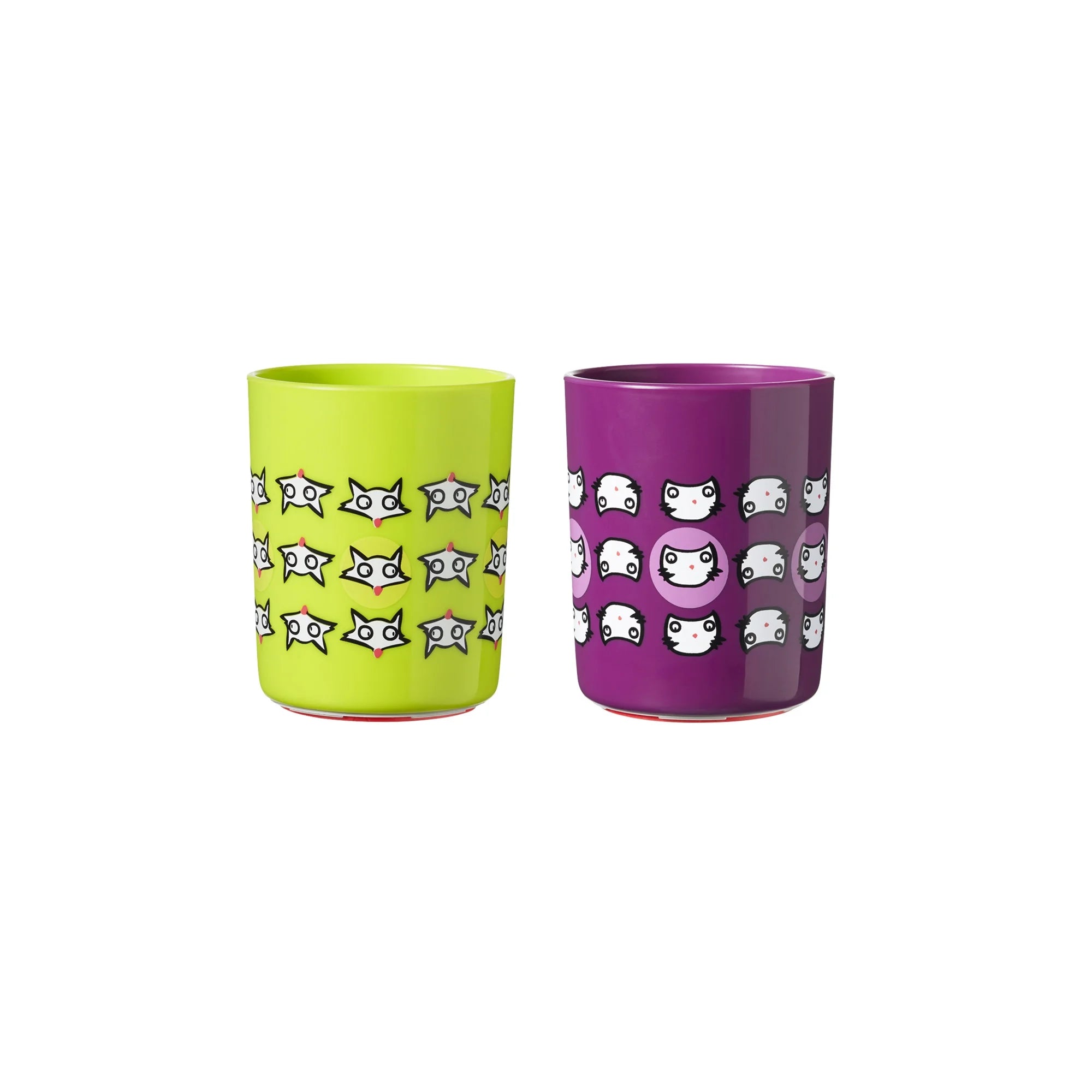 Tommee Tippee No Knocn k Toddler Cup, Cat & Fox - 12m, 2pk