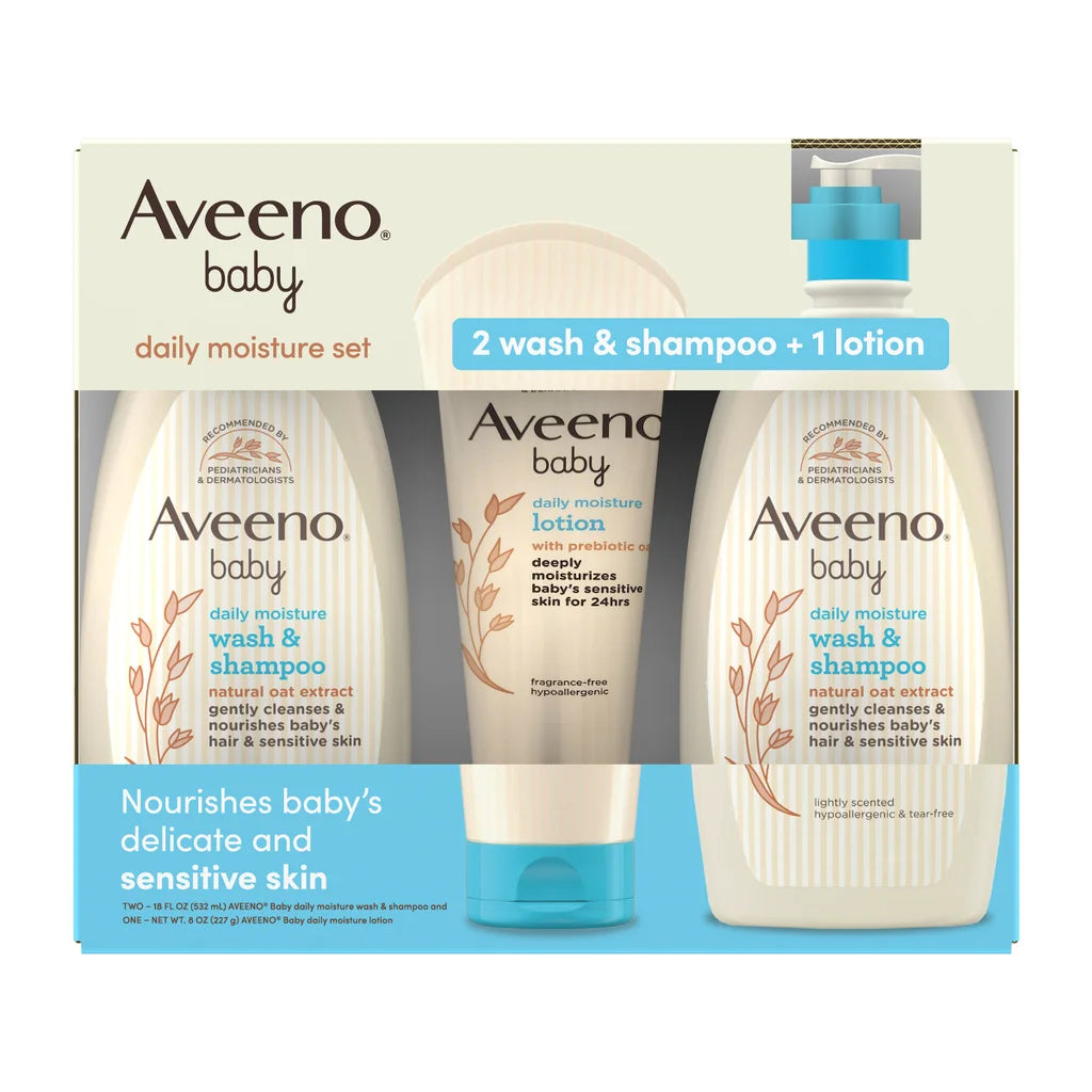 Aveeno Baby Daily Moisture Set (2 wash & Shampoo + 1 lotion)