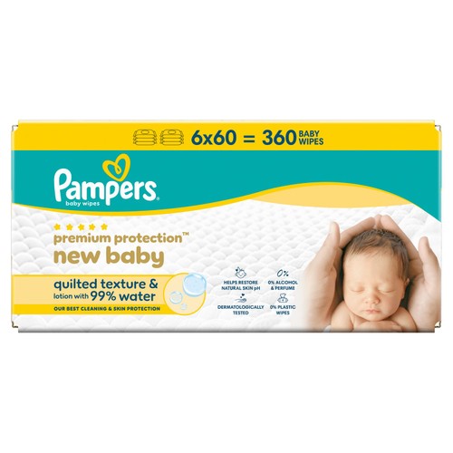 Pampers New Baby 99% Water Wipes Box (9 x 60)