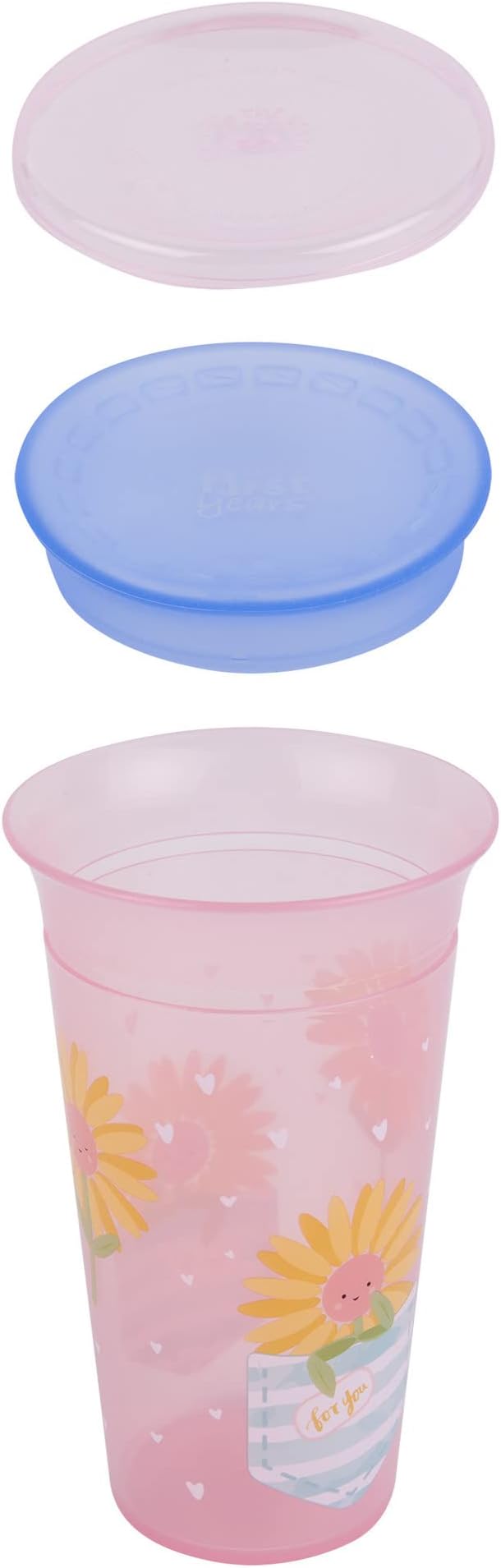 The First Years Sip Around Spoutless Cup - 2 Cups in 1: Spoutless for 360 Degrees of Sipping & Converts to Big Kid's Open Cup 2PK