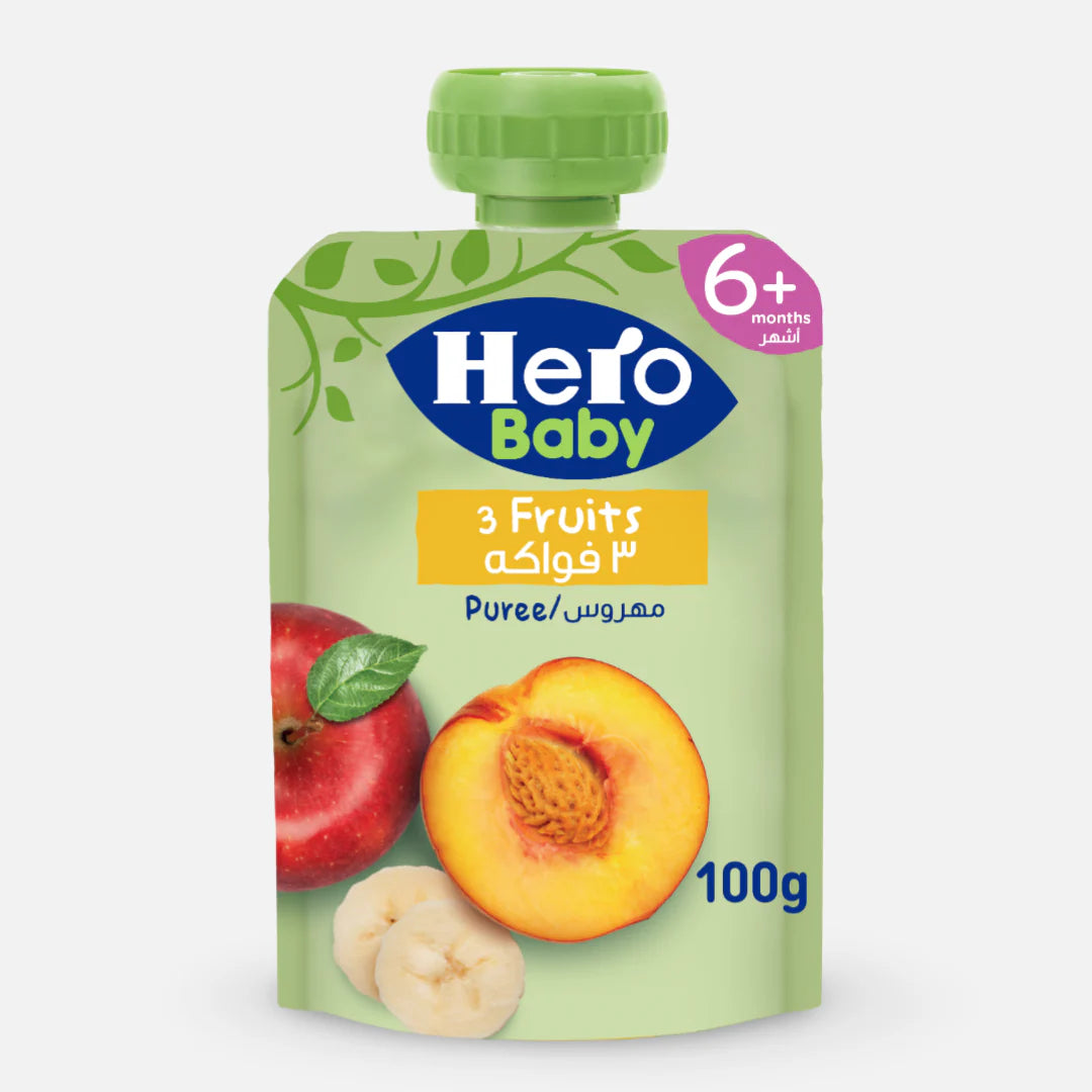 Hero Baby 3 Fruits Puree 100g 6m+