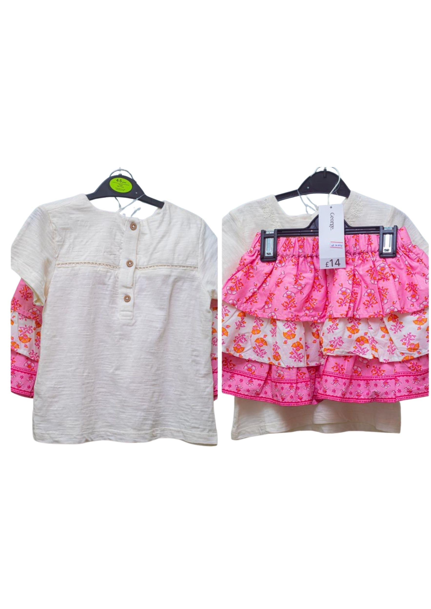 George (girls) 2 set ( top and skirt) 4-5 years - kids fashion product photo