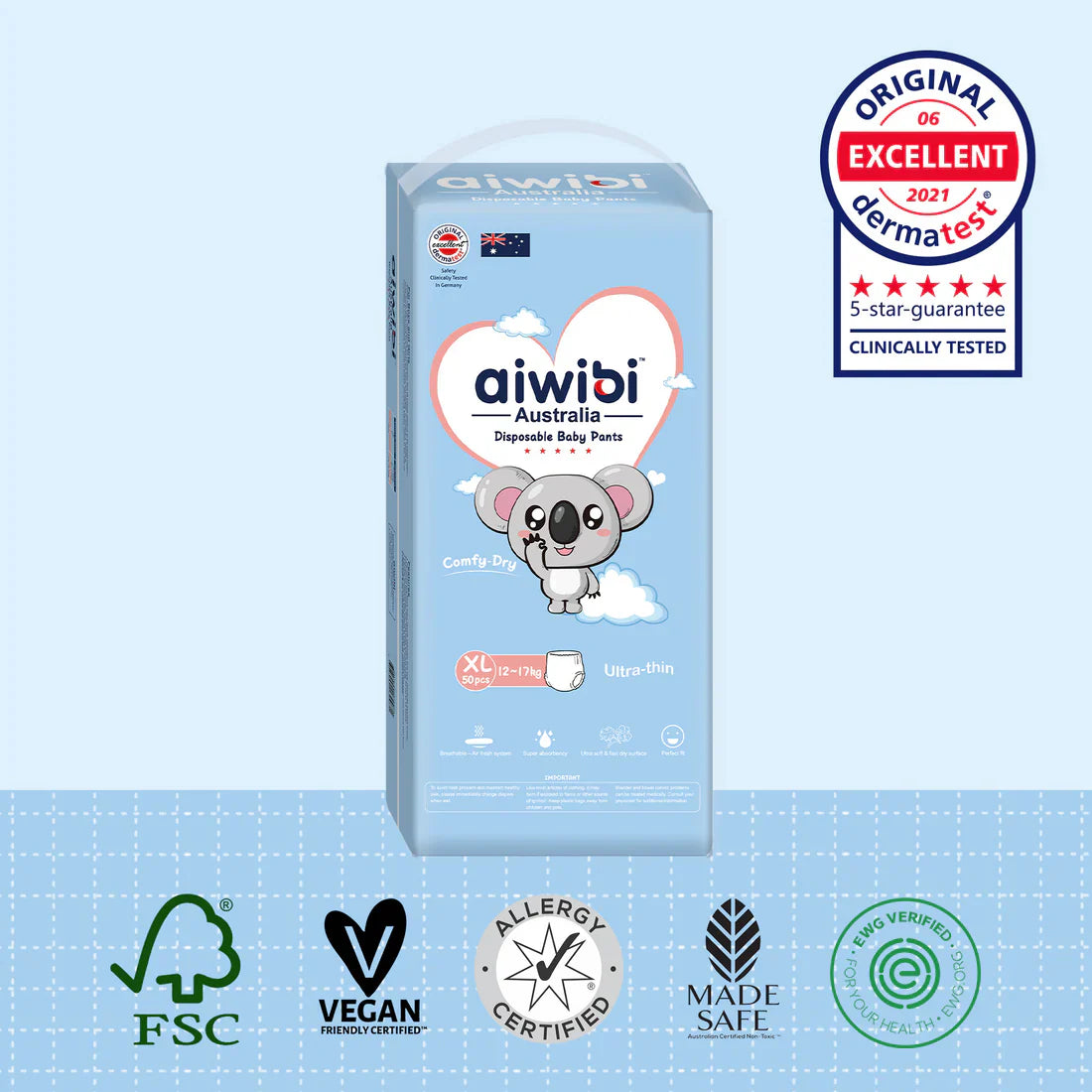 Aiwibi Disposable Baby Pants XL 12-171KG 50PCS
