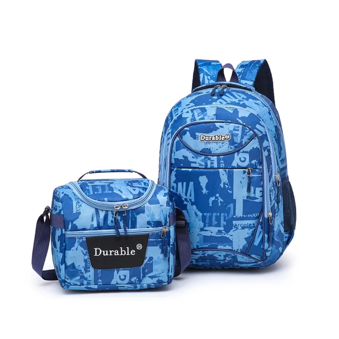 Durable 2 in 1 Bag Pack (Bag & Lunch Bag)+ Free Pencil