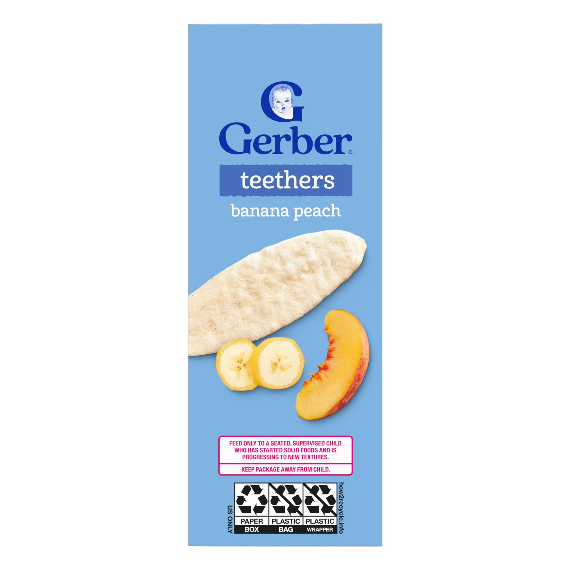 Gerber Teethers Banana Peach Gentle Teething Wafers  7m+ Single