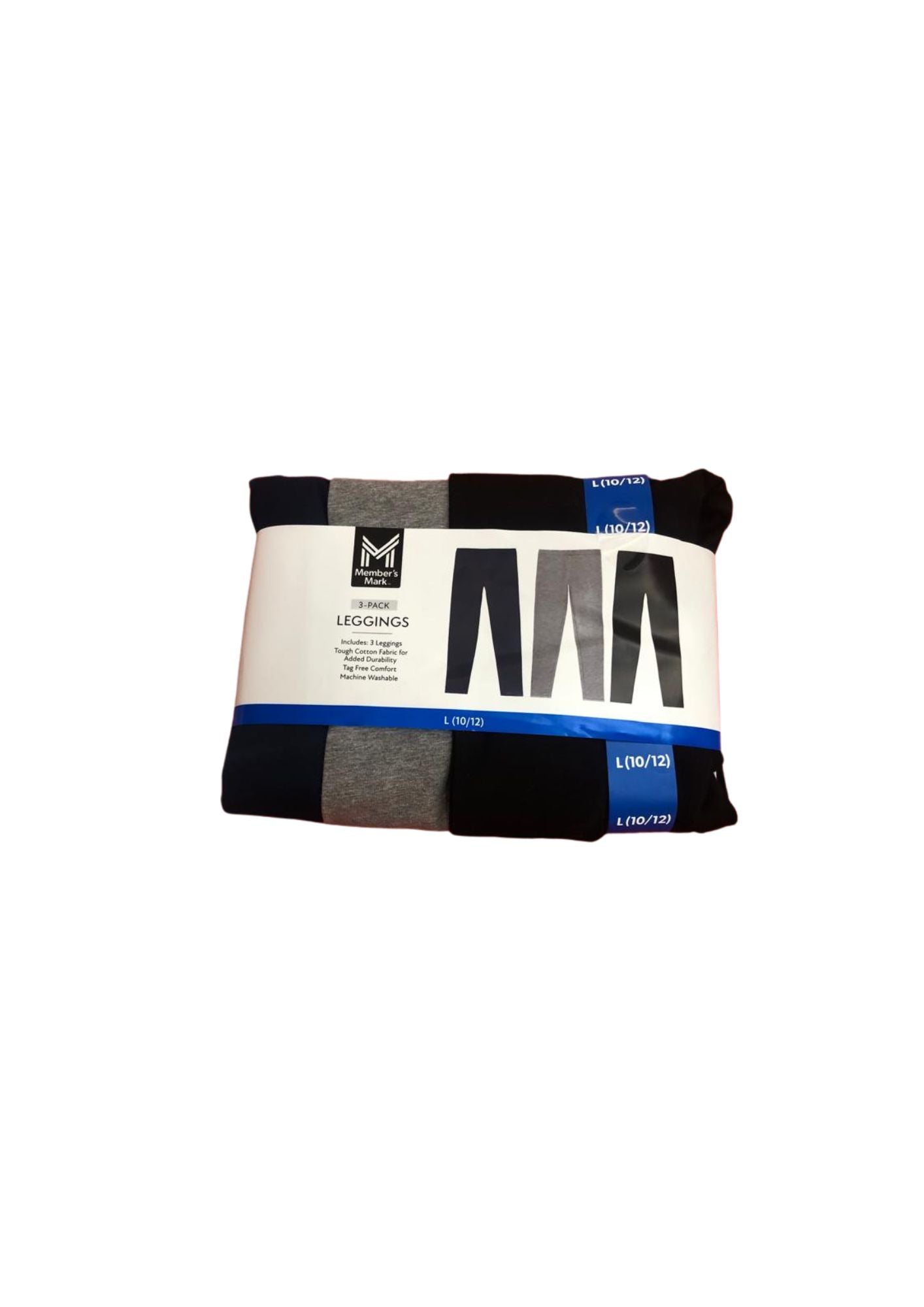 Members Mark leggings 3 pack M(7/8), L(10/12), - kids fashion product photo
