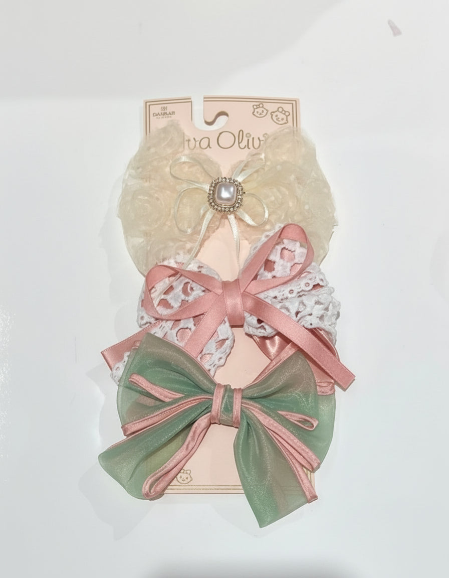Ava Olivia Danbar Bow clip (3 piece)