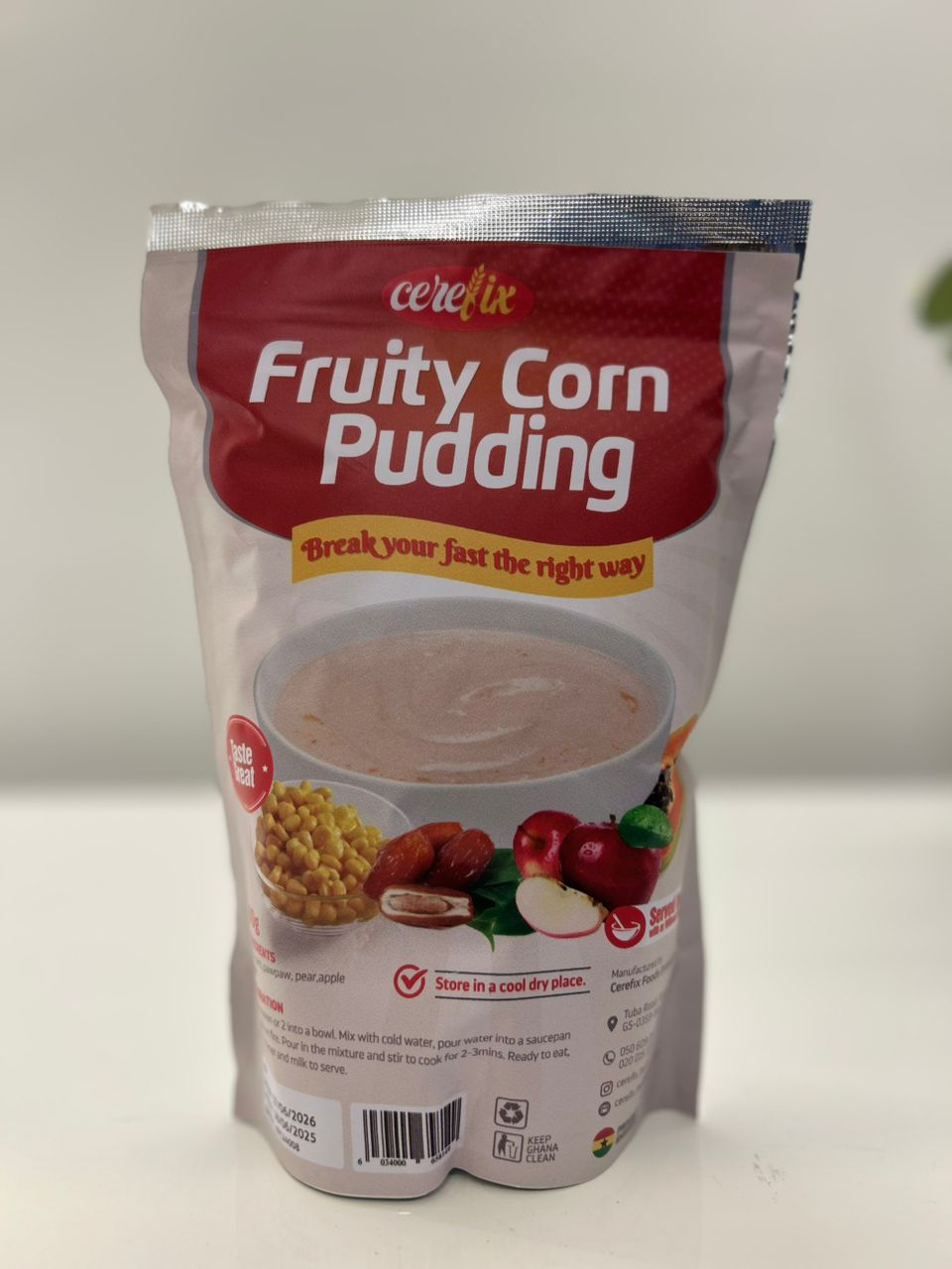 Cerefix fruity corn pudding 400g Single packaging - available at Beks Ghana